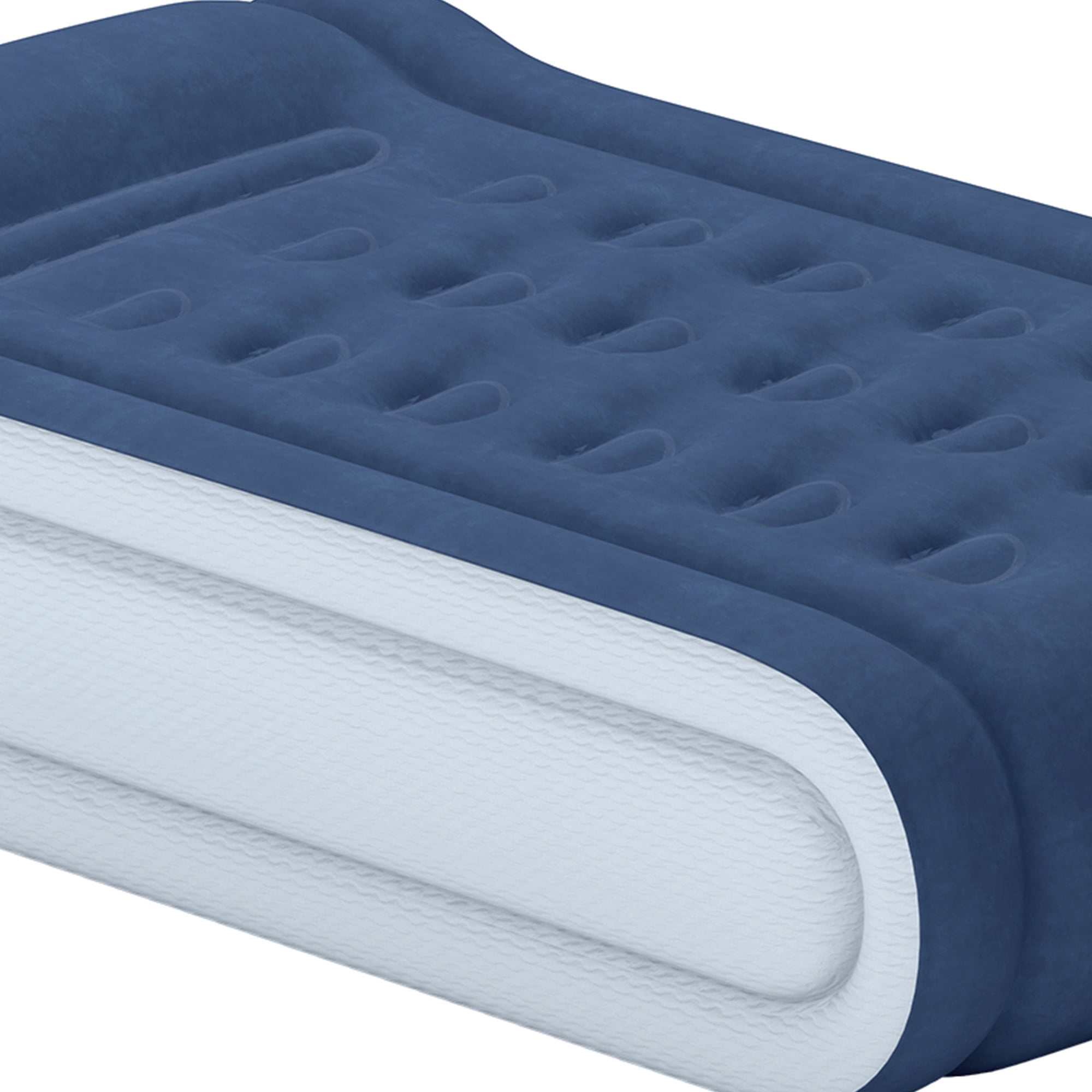Uforic Twin Air Mattress,Luxurious Velvet Surface, Unsurpassed Body Support, Ergonomic Design with Integrated Pillow, Emergency Repair Kit, and Rapid Inflation/Deflation