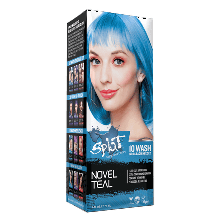 Splat 10 Wash Novel Teal Hair Color No Bleach Temporary Blue Hair