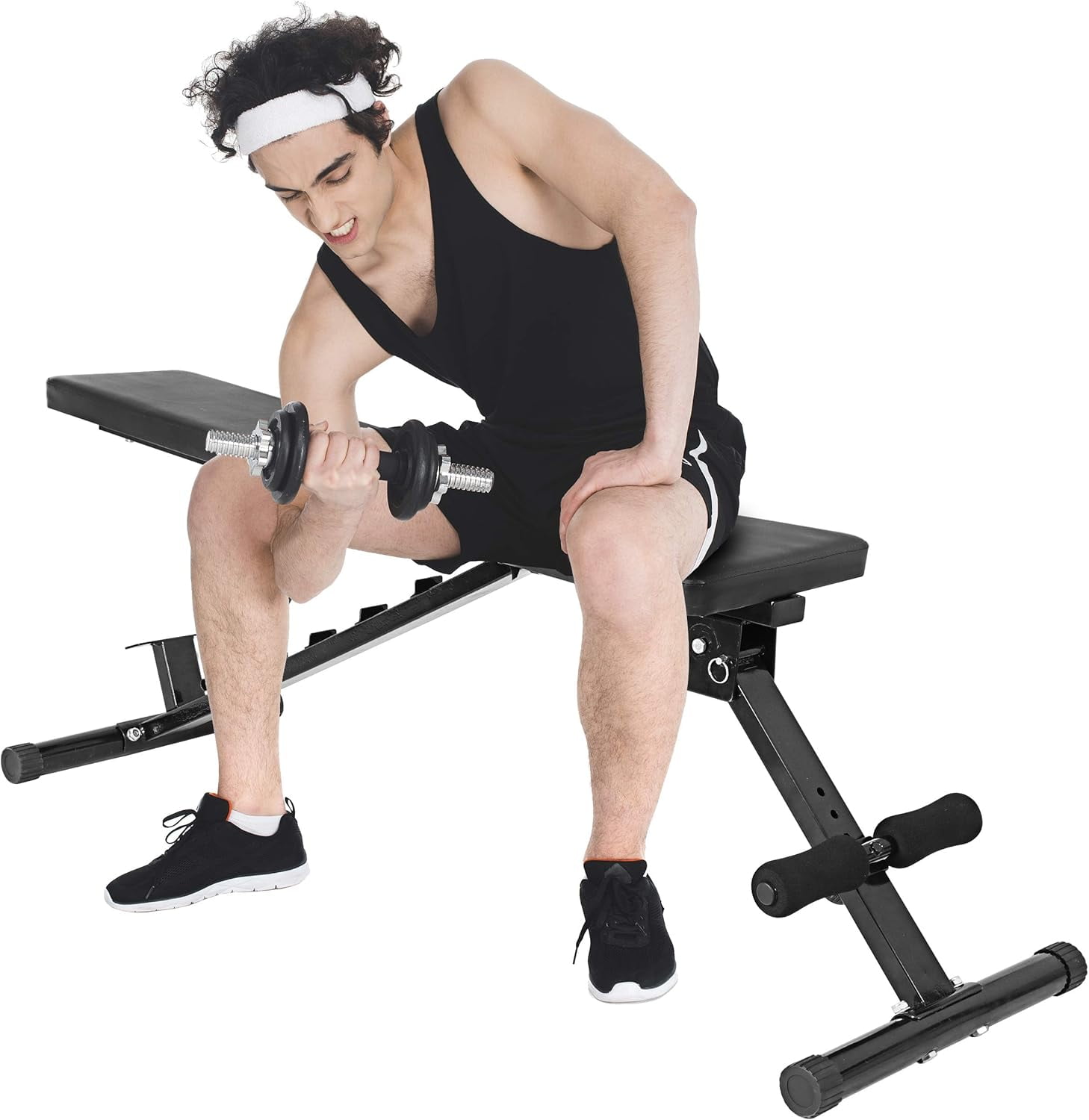 Weight Bench Adjustable, Foldable Workout Benches Multi-purpose Full Body Exercise Incline Decline Bench for Home Gym Strength Training,