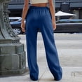 thumbnail image 5 of Women's Wide Leg Sweatpants Drawstring Elastic Waist Loose Fit Solid Color Casual Straight Leg Lounge Pants with Pockets, 5 of 5