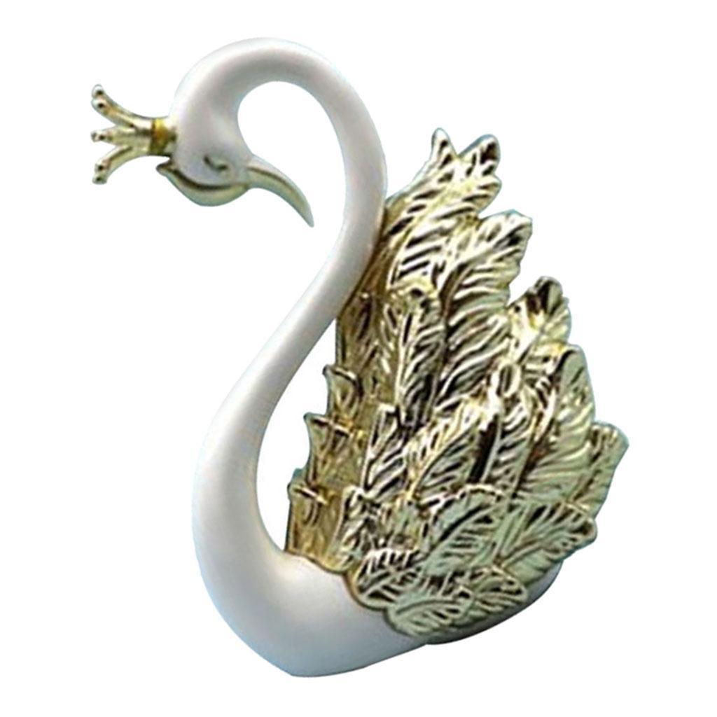 Resin Swan Statue Animal Figurine Ornaments Baking Desktop Cabinet Decoration 