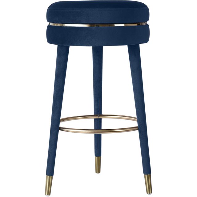 Meridian Furniture Tabouret de Bar en Velours Corail Marine