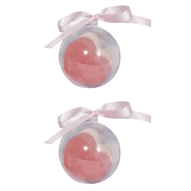 Juego de 2 esponjas de maquillaje faciales con forma de corazón (4 unidades, rosa y beige)