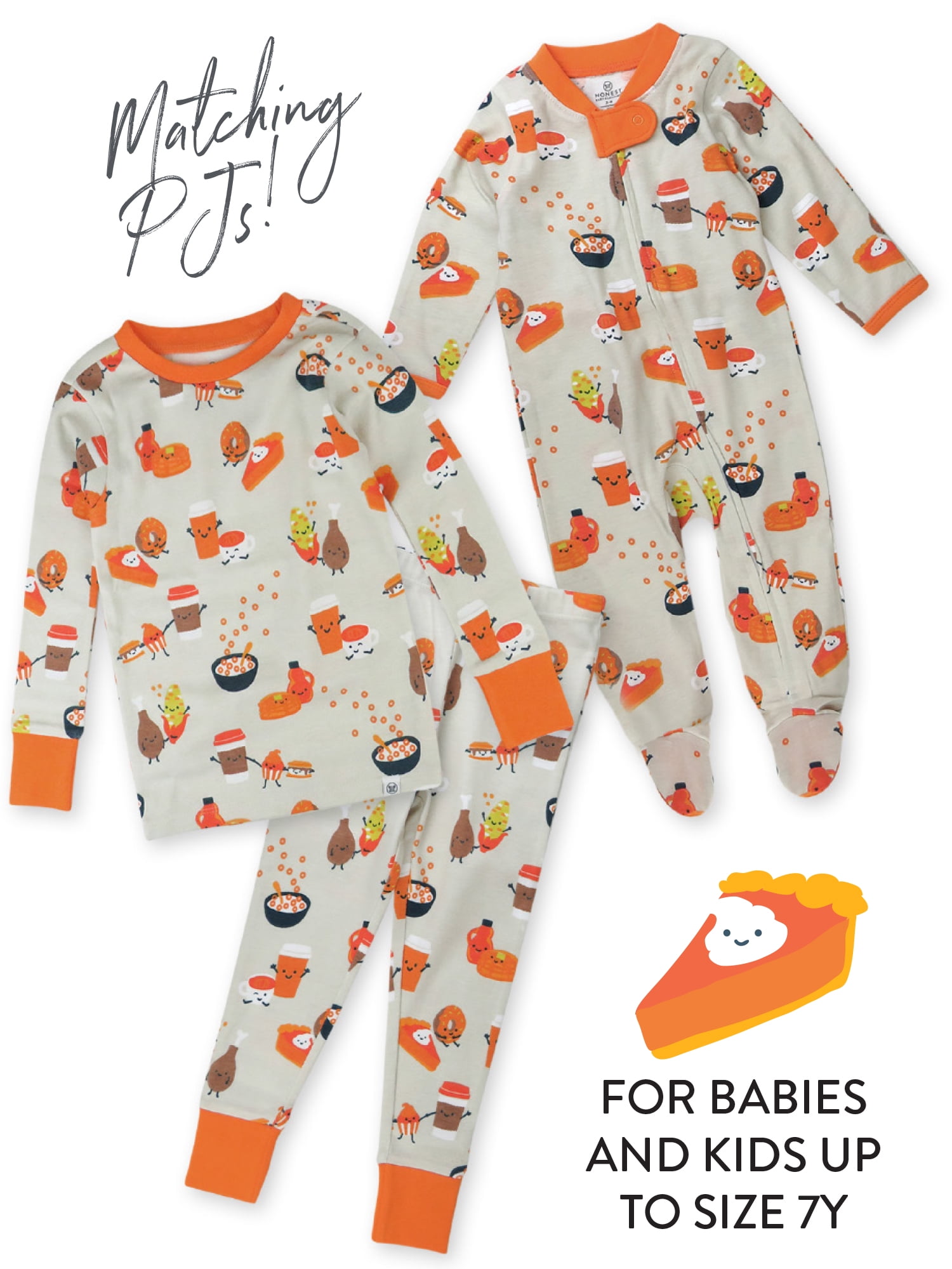 Honest Baby Clothing Baby Boy or Girl Gender Neutral Organic Cotton Sleep N Play Thanksgiving Pajamas (Newborn-9 Months)