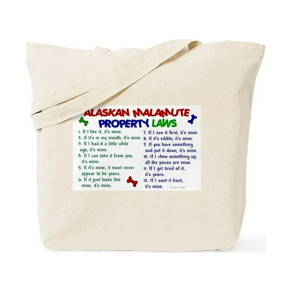 CafePress - Alaskan Malamute Property Laws 2 Tote Bag - Unisex Canvas Tote Bag, Beige, 1-Piece