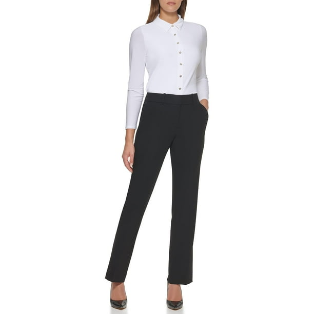 Pantalones Tommy Hilfiger de algodón liso con pernera negra, talla 12