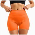 thumbnail image 2 of KPOPLK Women's Workout Biker Shorts - 3"/5"/8" High Waisted Tummy Control Spandex Booty Shorts for Volleyball Gym Yoga Shorts Dance,Orange,Size S, 2 of 6