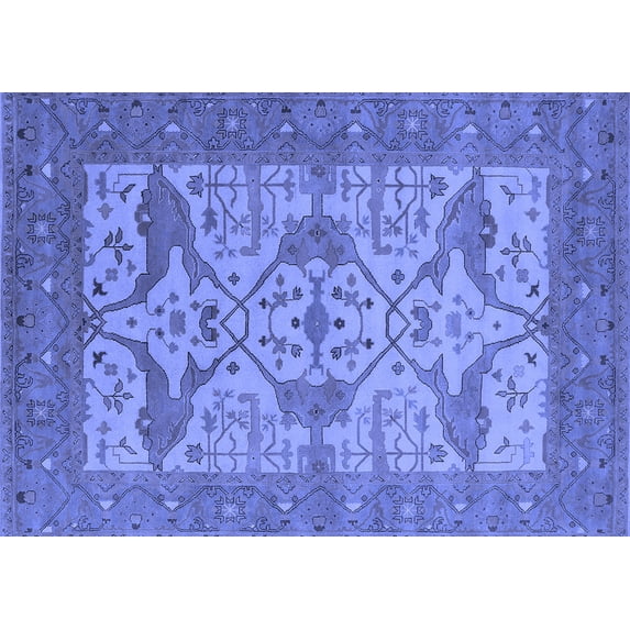 Ahgly Company Indoor Rectangle Oriental Blue Industrial Area Rugs, 4' x 6'