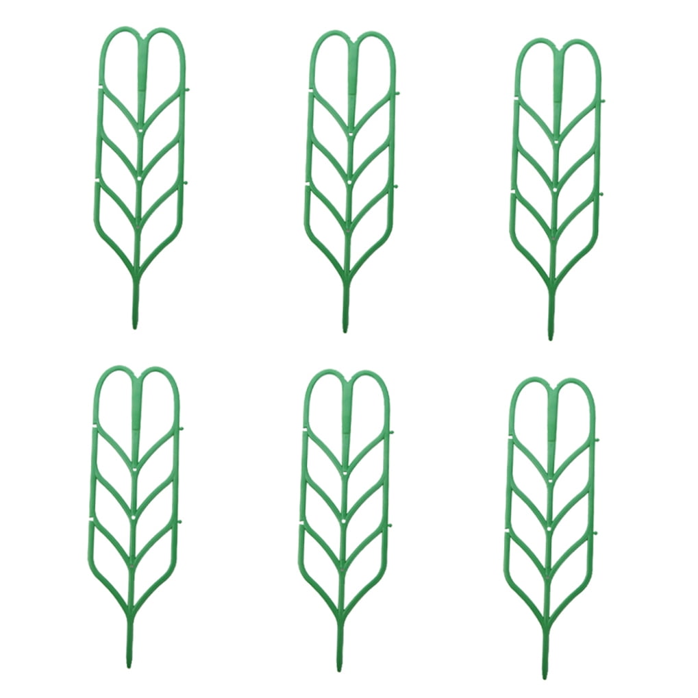 FRCOLOR 6 Pcs Garden Trellis for Mini Climbing Plants Leaf Shape Potted Plant Support Vines Vegetables Vining Flowers Patio Climbing Trellises for Roses Cucumbers Clematis Pots Supports