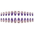 thumbnail image 4 of 24Pcs Halloween Press On Nails Long Shape, Purple Flame and Star Pattern Fake Nails with Glossy Finish, Reusable False Nail Tips for Women, DIY Mystical Party Manicure Set, 4 of 9