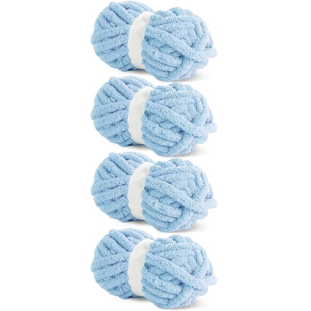 Hilo de chenilla grueso Zallac de 8 oz y 27 yardas para crochet, hilo grueso y esponjoso para tejer, hilo grueso y supervoluminoso para tejer mantas a mano, hilo de felpa suave.