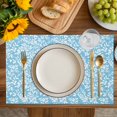 thumbnail image 4 of Blue Spring Floral Placemats Set of 12, Farmhouse Flowers Elegant Pastoral Placemats for Dining Table, Place Mats for Kitchen Tabletop, Waterproof Wipeable Dining Table Mats Set, 4 of 9