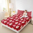 thumbnail image 4 of Homewish Teens Kids Children Christmas Santa Claus Twin Sheet Sets 3pcs,Happy Xmas Tree Twin Fitted Sheet Microfiber,Happy New Year Breathable Flat Sheet,Ultra Soft Home Decor, 4 of 7