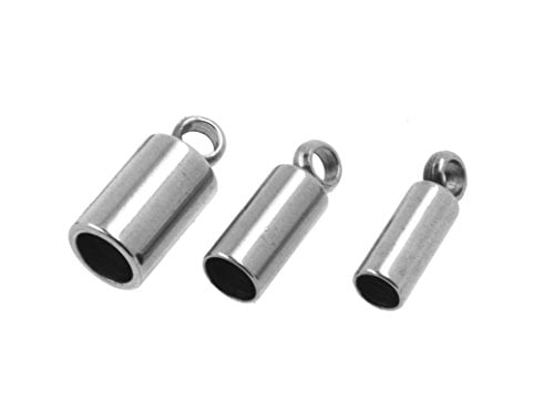 Mandala Crafts Stainless Steel Kumihimo Cord End Cap, Clasp, Ribbon Clamp, Bail Jewelry Finding Supplies Starter Kit (Endcaps, Bail Pegs, Earring Posts, Charms, Bead Caps)