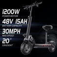 thumbnail image 6 of ASKGO Q2 1200W Peak Off Road Electric Scooter for Adults ,3 speed&27MPH &35Mile Escooter,48V 15AH Electric Scooter With Detachable/Foldable seat, 10''Tire All Terrain，330LBS Capacity，UL2272, 6 of 10