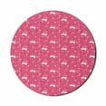 thumbnail image 1 of Childish Mouse Pad for Computers, Rabbits Jumping Around Flower Field Meadow Bunny Spring Animal Pastel Art, Round Non-Slip Thick Rubber Modern Mousepad, 8" Round, Hot Pink and White, by Ambesonne, 1 of 2