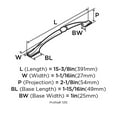 thumbnail image 5 of Amerock Sterling Traditions 12 in (305 mm) Center-to-Center Satin Nickel Appliance Pull, 5 of 7