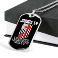 thumbnail image 3 of Be Strong And Courageous Firefighter Stainless Steel or 18k Gold Dog Tag 24" Chain, 3 of 8