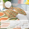 thumbnail image 2 of 3 Piece Orange Green Geometric Duvet Cover Set Queen Size, Microfiber Comforter/Quilt Cover with Corner Ties and 2 Pillowcases, Abstract Moire Contemporary All Season Soft Bedding with Zipper Closure, 2 of 8