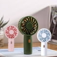 thumbnail image 1 of Mini ventilador de mano - Recargable por USB, ventilador portátil de 3 velocidades con viento fuerte, rosa/blanco/verde, 4,4 pulgadas, 1 of 6
