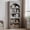 grey, variant on Farmhouse Arched Bookcase, 69" Tall 5-Tier Bookshelf with Wooden Base, Rustic Vintage Shelf for Living Room, Home Office, or Library Storage