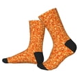 thumbnail image 2 of KLL Orange Glitter Print Cool Socks Men's Women's Crew Socks Funny Crazy Novelty Stockings, 2 of 7