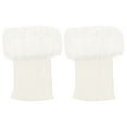 thumbnail image 2 of SYMOID White Leg Warmers for Women with Faux Faux Fur Cuff - Acrylic Knit, Warm for Fall Winter, Stretchy Cozy Fit for Female Calves,Size Free Size, 2 of 3