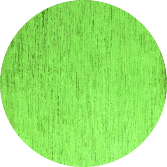 Ahgly Company Indoor Round Solid Green Modern Area Rugs, 3' Round