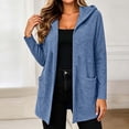 thumbnail image 5 of Edvintorg Long Cardigans for Women Long Sleeve Loose Casual Hooded Open Front Cardigan with Pocket Womens Clothes S-2XL Blue, 5 of 8