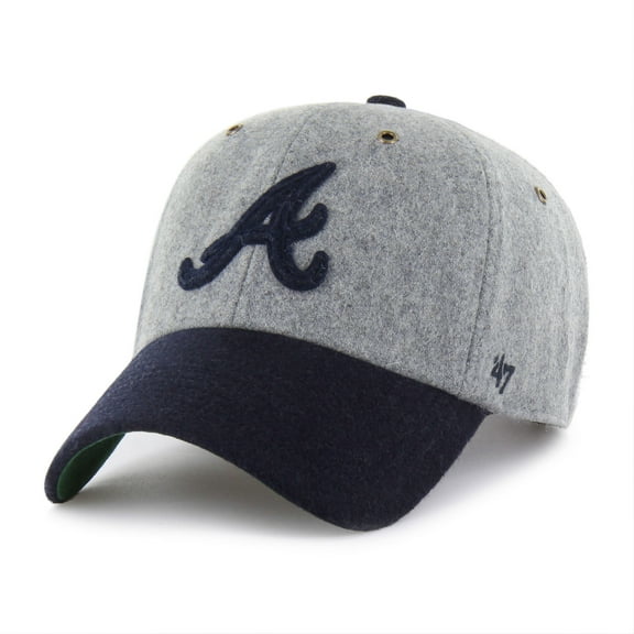 Men's '47  Gray Atlanta Braves Golden Age Wool Clean Up Adjustable Hat