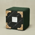thumbnail image 2 of 18.5" Wide Modern Square Boucle Upholstered Ottoman with Solid Wood Legs, Multi-Functional Sofa Footrest, Side Table, Extra Seating for Living Room, Bedroom, Fully Assembled (Green), 2 of 13