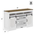 thumbnail image 3 of Heynemo TV Stand for TVs up to 70", 34" Tall Entertainment Center w/Sliding Doors, Modern Wood Media Console Storage Cabinet for Living Room Bedroom, Wood-Tone and White, 3 of 10