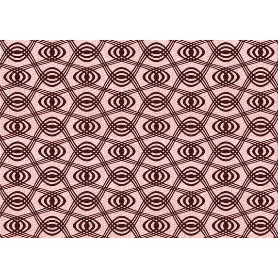 Ahgly Company Indoor Rectangle Patterned Deep Rose Pink Area Rugs, 3' x 5'