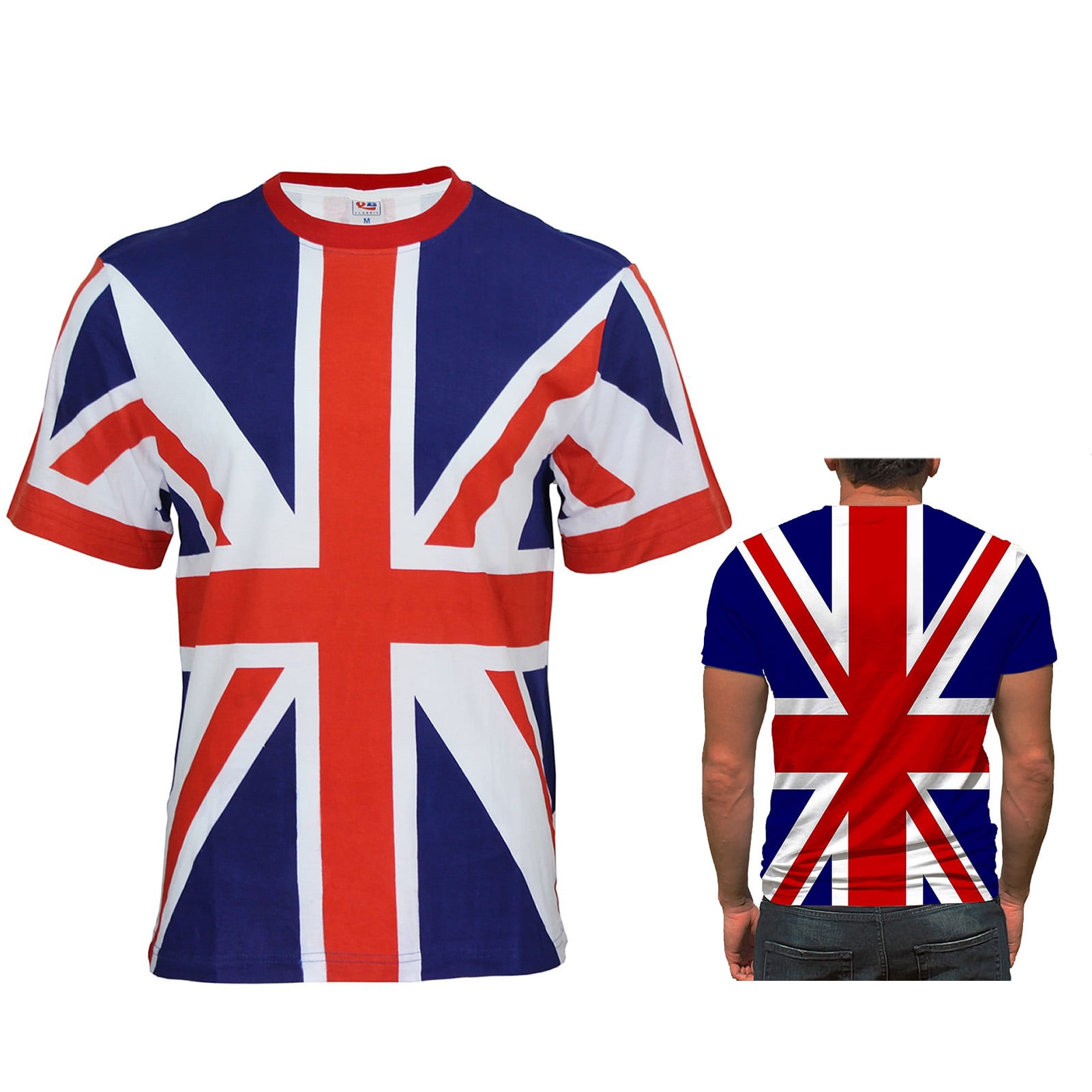 ibaste Union Jack Flag T Shirt | United Kingdom T-Shirts Round Neck, Breathable Cotton | Costumes for 2022 Queen's 70th Jubilee - Walmart.com