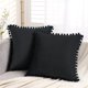 thumbnail image 1 of Juego de 2 cojines de terciopelo con pompones fundas de cojines navideñas lisas funda de cojín decorativa almohada cojín de asiento cojín decorativo sofá cojín para sofá dormitorio oficina coche 40 x Namotu ZH-370-8, 1 of 7