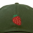 thumbnail image 2 of Dalix Strawberry Embroidered Cotton Dad Hat Fruit Adjustable Casual Baseball Cap Nature Womens in Olive, 2 of 5