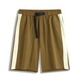 thumbnail image 2 of WERYOUNG Mens Athletic Shorts Casual Trendy Patchwork Vacation Shorts Running Basketball Shorts Male Casual Outdoor Shorts,Khaki,L, 2 of 4
