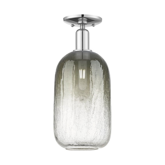 716-1C-PC-G482-7SL Innovations Lighting Brookhaven Cloche - 1 Light Semi-Flush Mount-16.5 Inch Tall and 7 Inch Wide-Polished Chrome Finish-Slate Glass