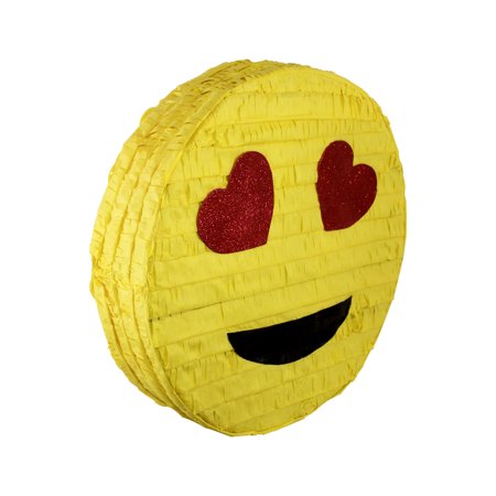 Heart Eyes Emoji Party Pinata, Traditionally Handcrafted