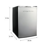 Frigidaire 4.5 Cu Ft Compact Refrigerator with Freezer, Platinum Mini Fridge with Chrome Trim for Apartment, Dorm, Office, Garage