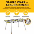 thumbnail image 4 of Yellow Black Geometric Table Cloths for 8 Foot Rectangle Tables, Abstract Art Modern Line Patio Waterproof Elastic Fitted Tablecloths, Washable Rectangular Table Cover for Camping, 4 of 8