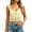 Yellow00, variant on Karymi Blouses for Women Dressy Casual Scalloped Lace Tiered Ruffle Tie Front Cropped Cami Top, Spaghetti Strap Sheer Mesh Romantic Sleeveless Coquette‑Style Camisole Womens Summer Tops