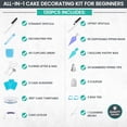 thumbnail image 2 of RFAQK 130 PCs Cake Decorating Kit Supplies with Cake Turntable-Cake leveler-24 Numbered Piping Tips with Pattern Chart & EBook- Straight & Offset Spatula-50 Piping Bags-3 Scraper Set-40 Cupcake Liners, 2 of 7