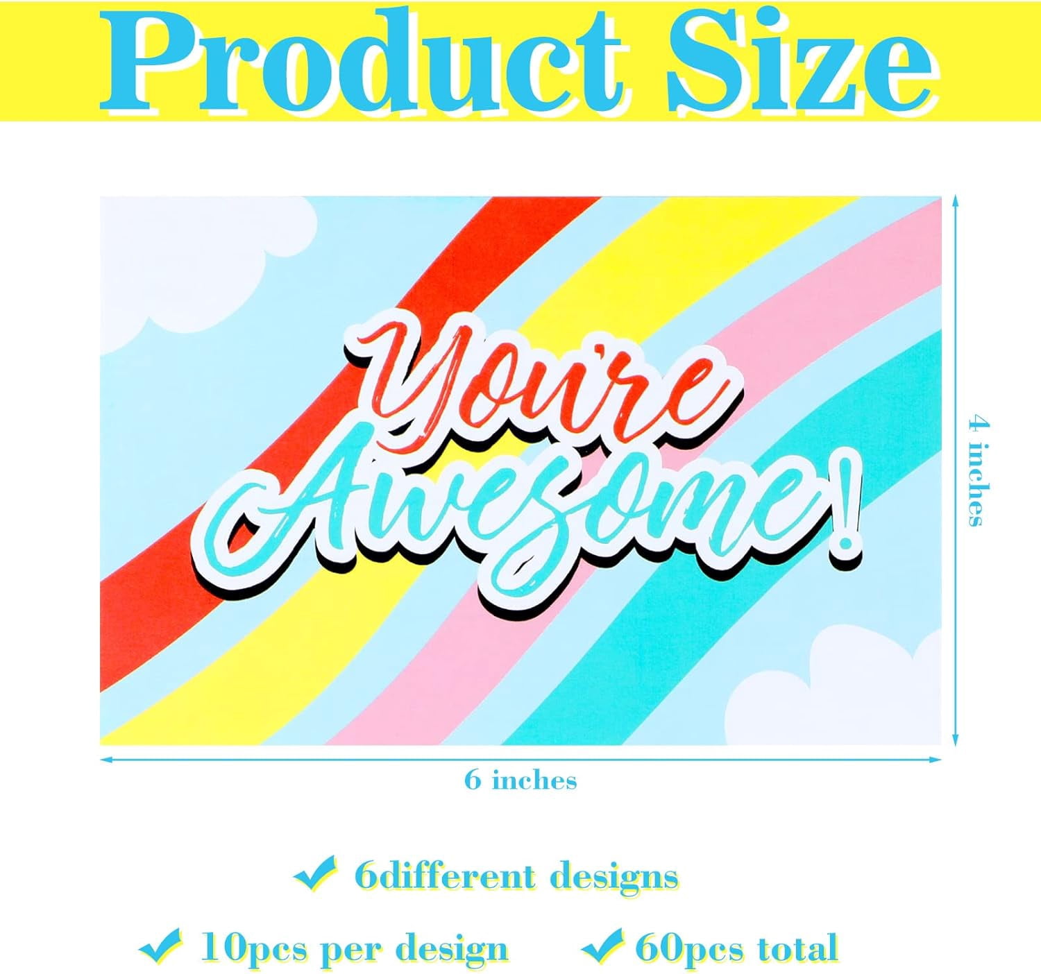 You Are Awesome Cards Thanks Employee Appreciation Postcards Motivational Students Postcards Certificates for Teacher Student School Office Supplies
