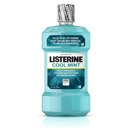 Listerine Cool Mint Antiseptic Mouthwash for Bad Breath,