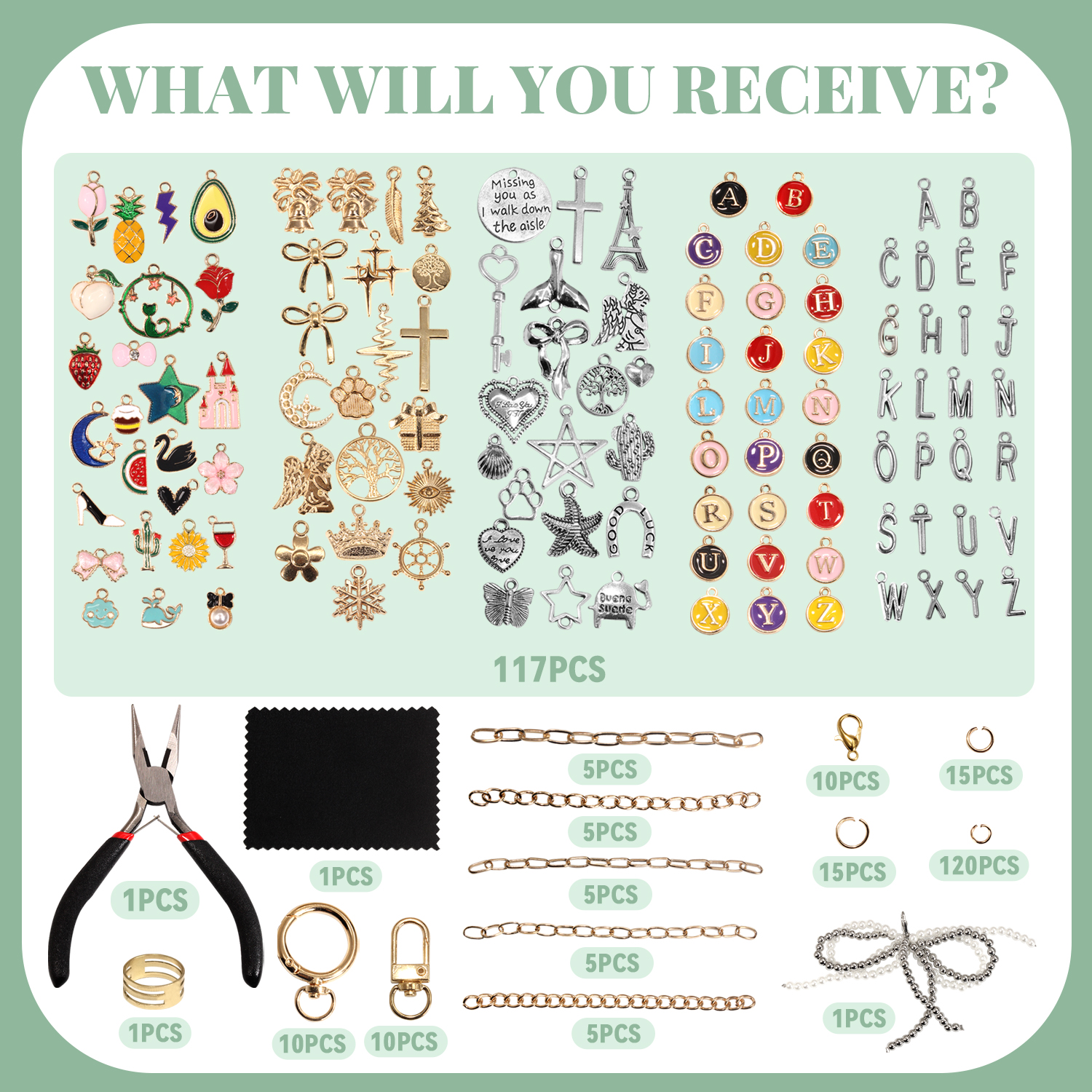 326 Pcs Charms Lip Gloss Keychain Making Kit, DIY Craft Supplies with Charms, Key Chain Hook, Jump Rings, Lobster Clasps, Extender Chains and Jewelry Plier