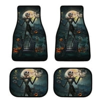 Jack Skellington The Nightmare Before Christmas Car Floor Mat Set 4-Piece Front/Rear Auto Foot Mats Carpet Universal Fit Sedans Coupes SUV Truck