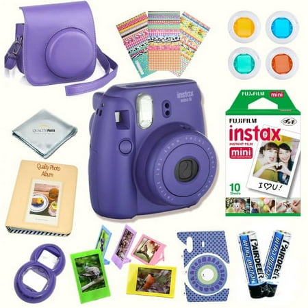 Fujifilm Instax Mini 8 Instant camera With Fujifilm Instax mini 8 instant films (10 pack) + A MASSIVE DELUXE BUNDLE (Over 15 Pcs)