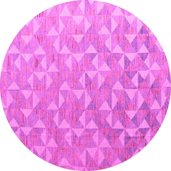 Ahgly Company Indoor Round Oriental Pink Modern Area Rugs, 3' Round