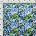 thumbnail image 2 of oneOone Cotton Jersey Blue Fabric Leaves Watercolor Diy Clothing Quilting Fabric Print Fabric By Yard 58 Inch Wide, 2 of 4